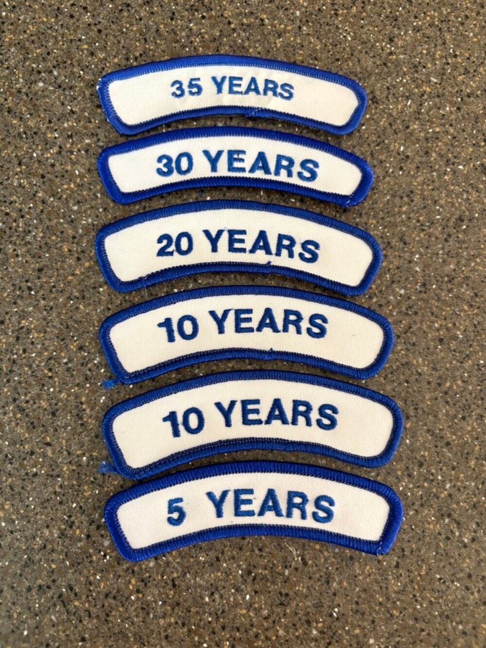 New service milestone rocker patches, lot of 6
